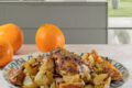 Galletto all'Arancia Pesto Rosso e Patate Novelle con Arance Tarocco Sapurite