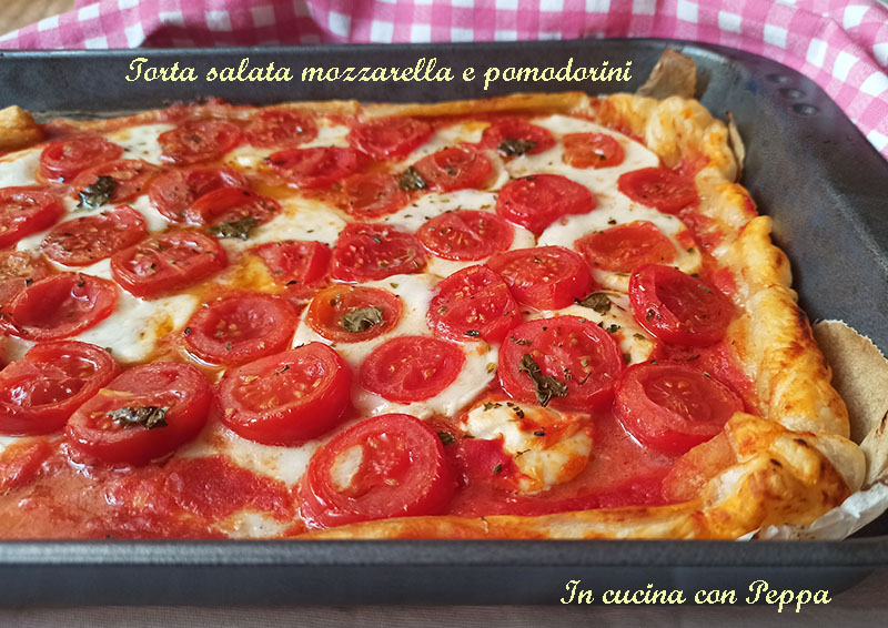 torta salata mozzarella e pomodorini