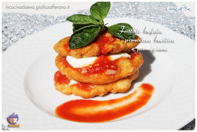 Frittelle bufala pomodoro basilico e parmigiano