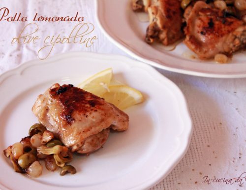 Pollo al limone con olive e cipolline
