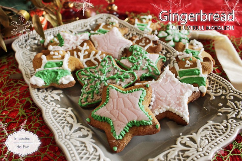 Gingerbread elfi e stelle natalizie