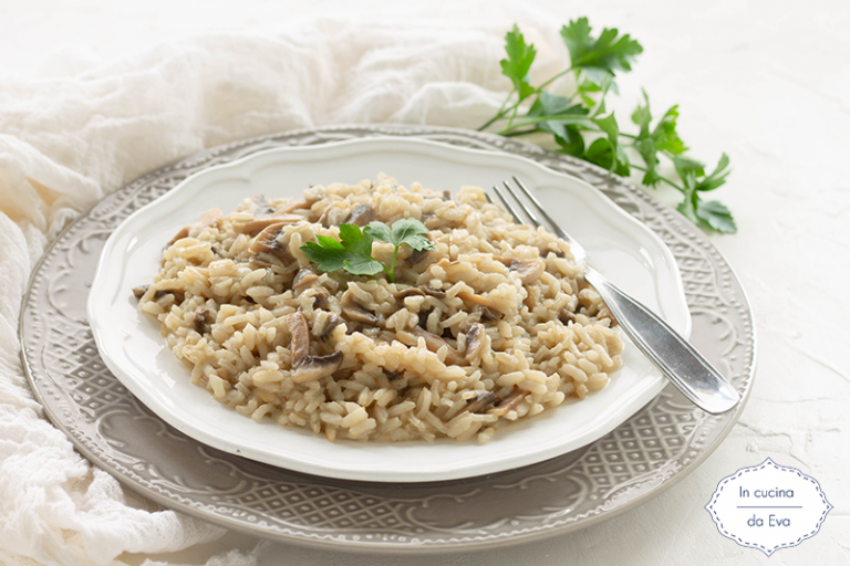 Risotto con funghi champignon freschi Super cremoso In cucina da Eva