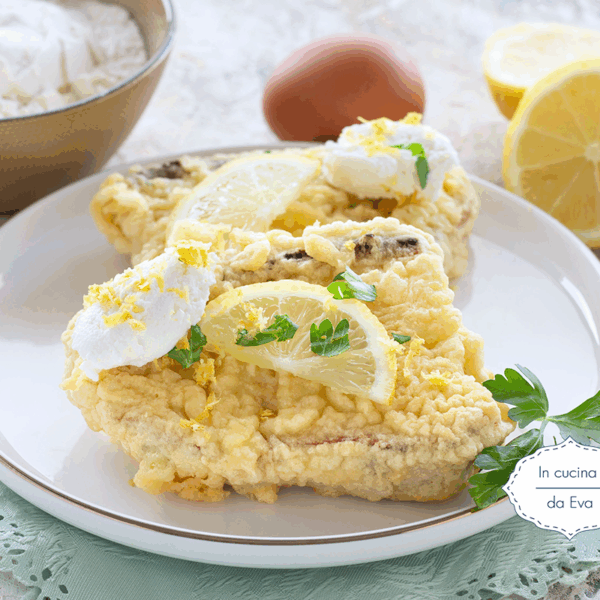 Pane fritto in pastella con ricotta e limone