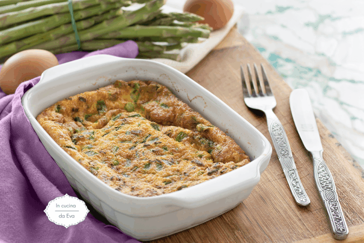 Frittata di asparagi, cotta in friggitrice ad aria