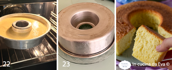 Cuocere il dolce e sfornare la Chiffon cake al limone