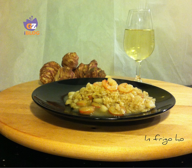 RISOTTO GAMBERI E TOPINAMBUR RICETTA CREATIVA
