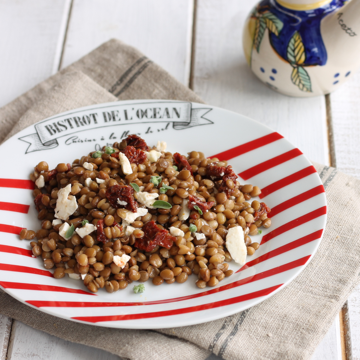 LENTICCHIE POMODORI SECCHI FETA ricetta insalata di lenticchie