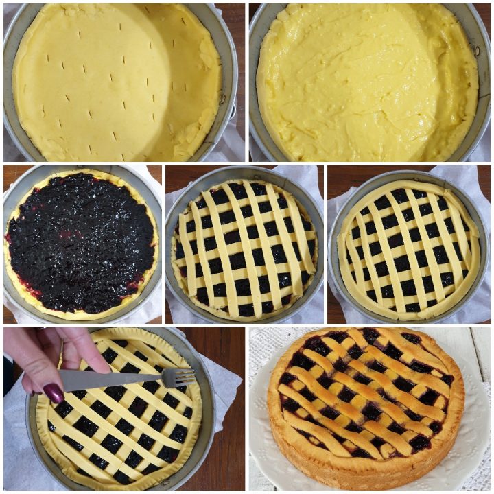 Ricetta crostata crema e mirtilli | torta di pasta frolla con crema pasticcera 