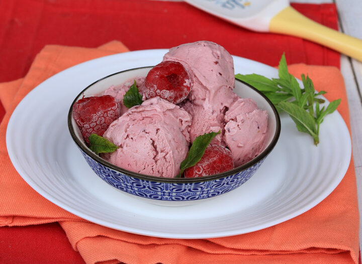 GELATO LAMPONI gelato ai lamponi fatto in casa | gelato senza gelatiera
