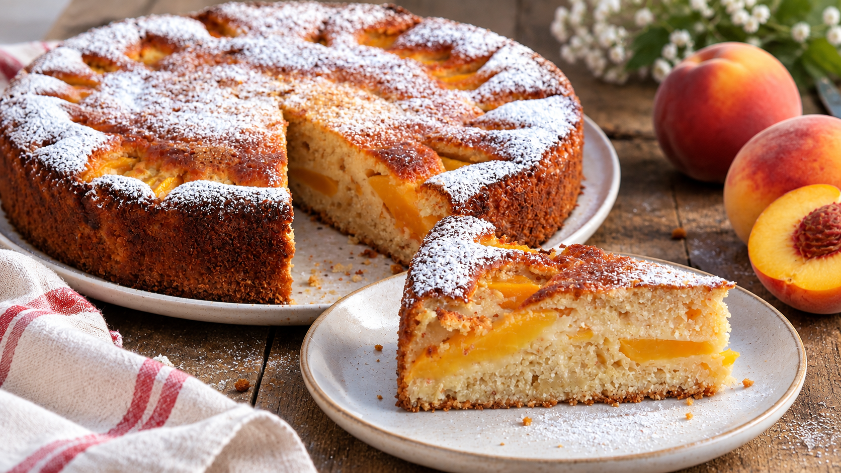 TORTA PESCHE E YOGURT morbida facile veloce | Inventaricette