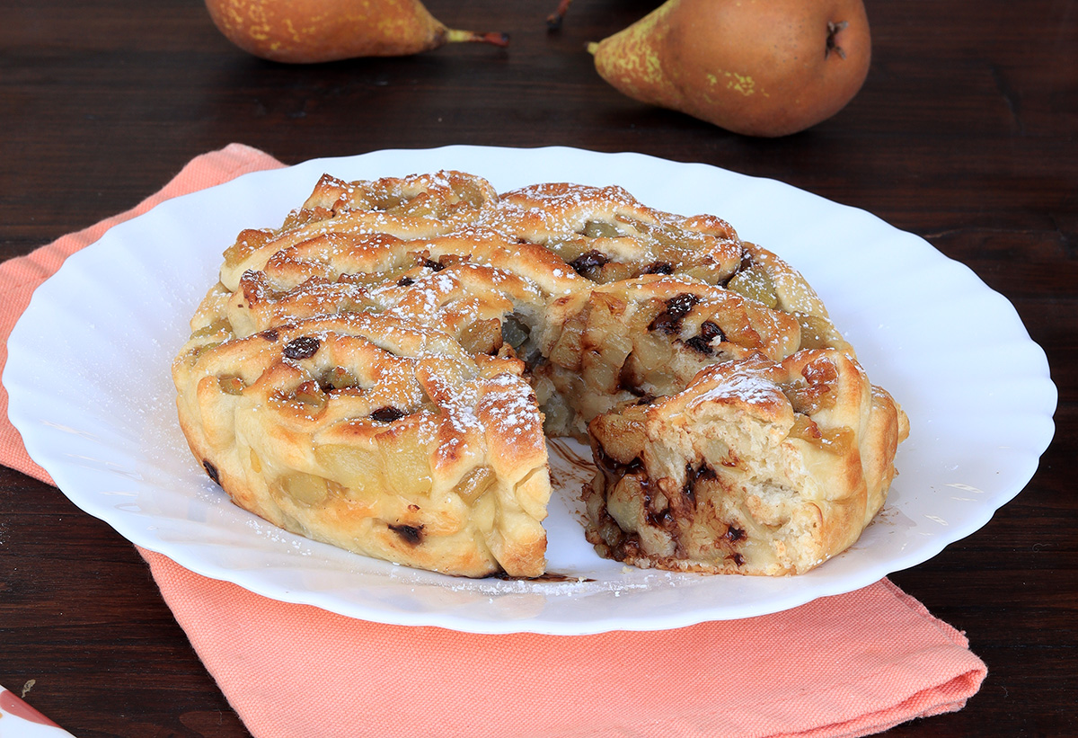 Pan brioche senza lievitazione con pere e cioccolato |Inventaricette