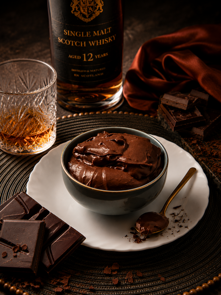 CREMA AL CIOCCOLATO FONDENTE E WHISKY | Inventaricette