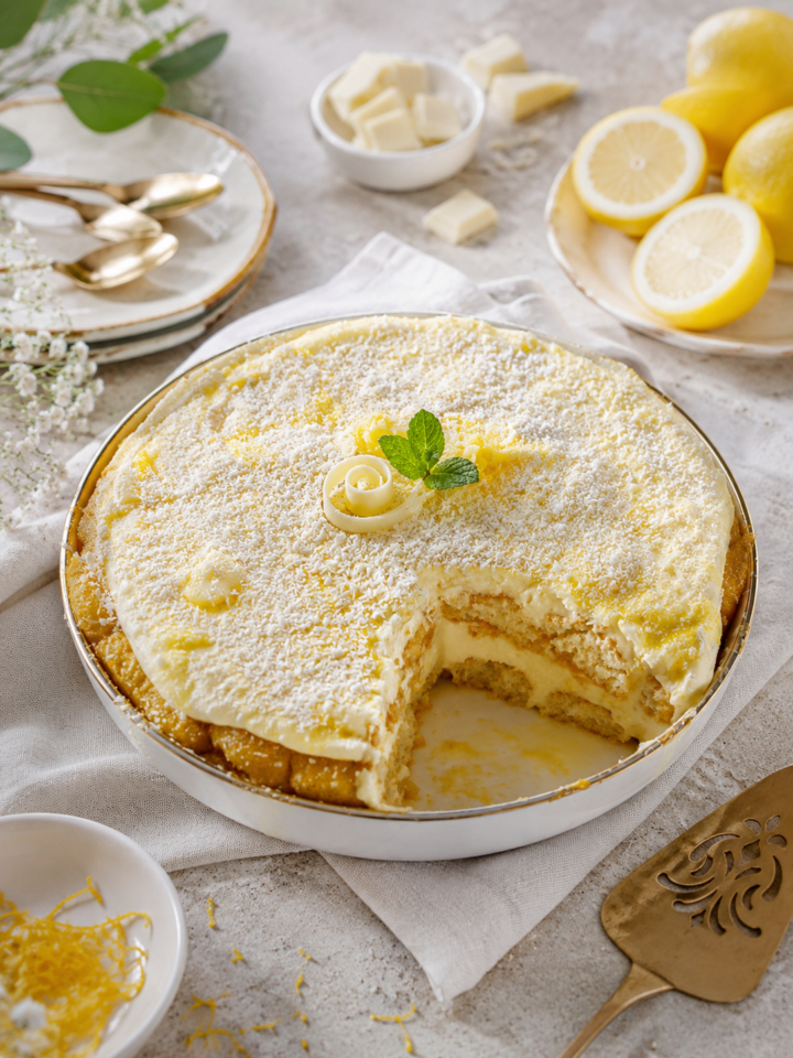 Tiramisu cioccolato bianco e limone cremosissimo | Inventaricette