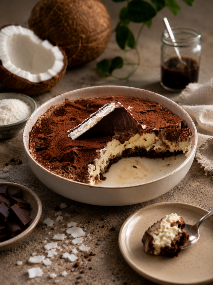 Ricetta tiramisù con yogurt greco al cocco e cioccolato | Inventaricette
