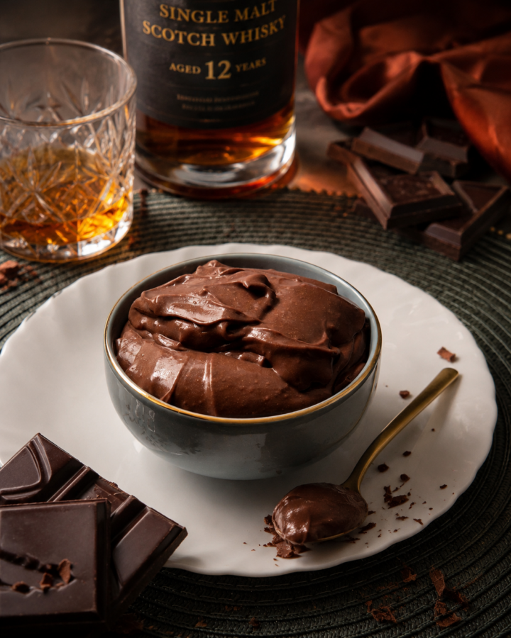 CREMA AL CIOCCOLATO FONDENTE E WHISKY | Inventaricette