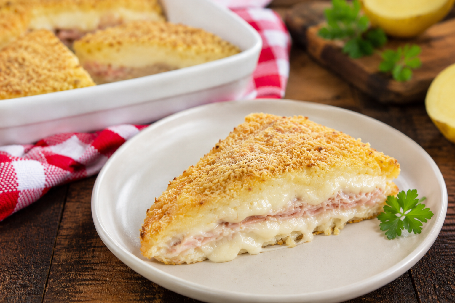 Sformato di patate e prosciutto al formaggio | Inventaricette