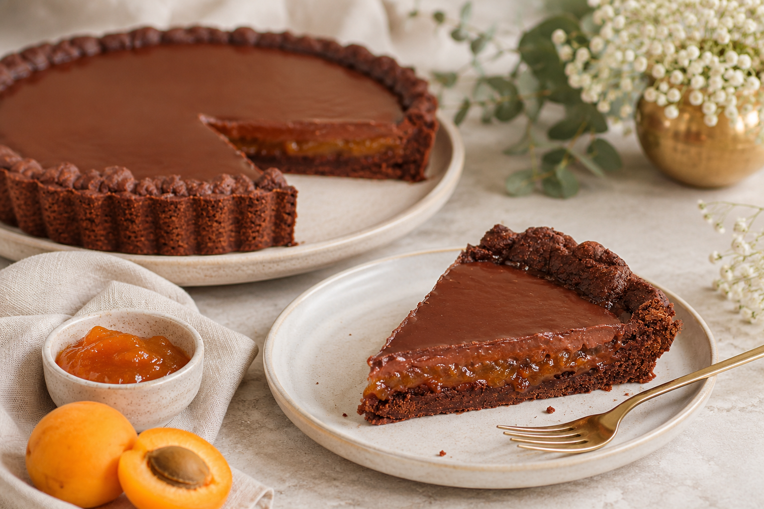CROSTATA SACHER facile con marmellata e ganache al cioccolato