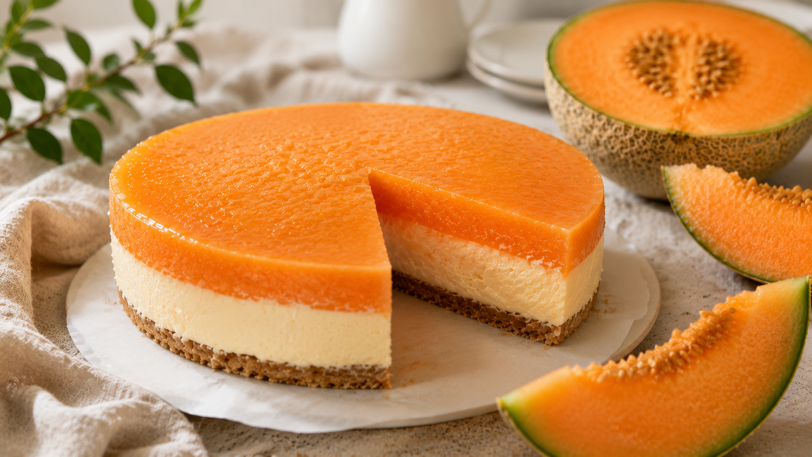 CHEESECAKE AL MELONE | torta fredda estiva | Inventaricette