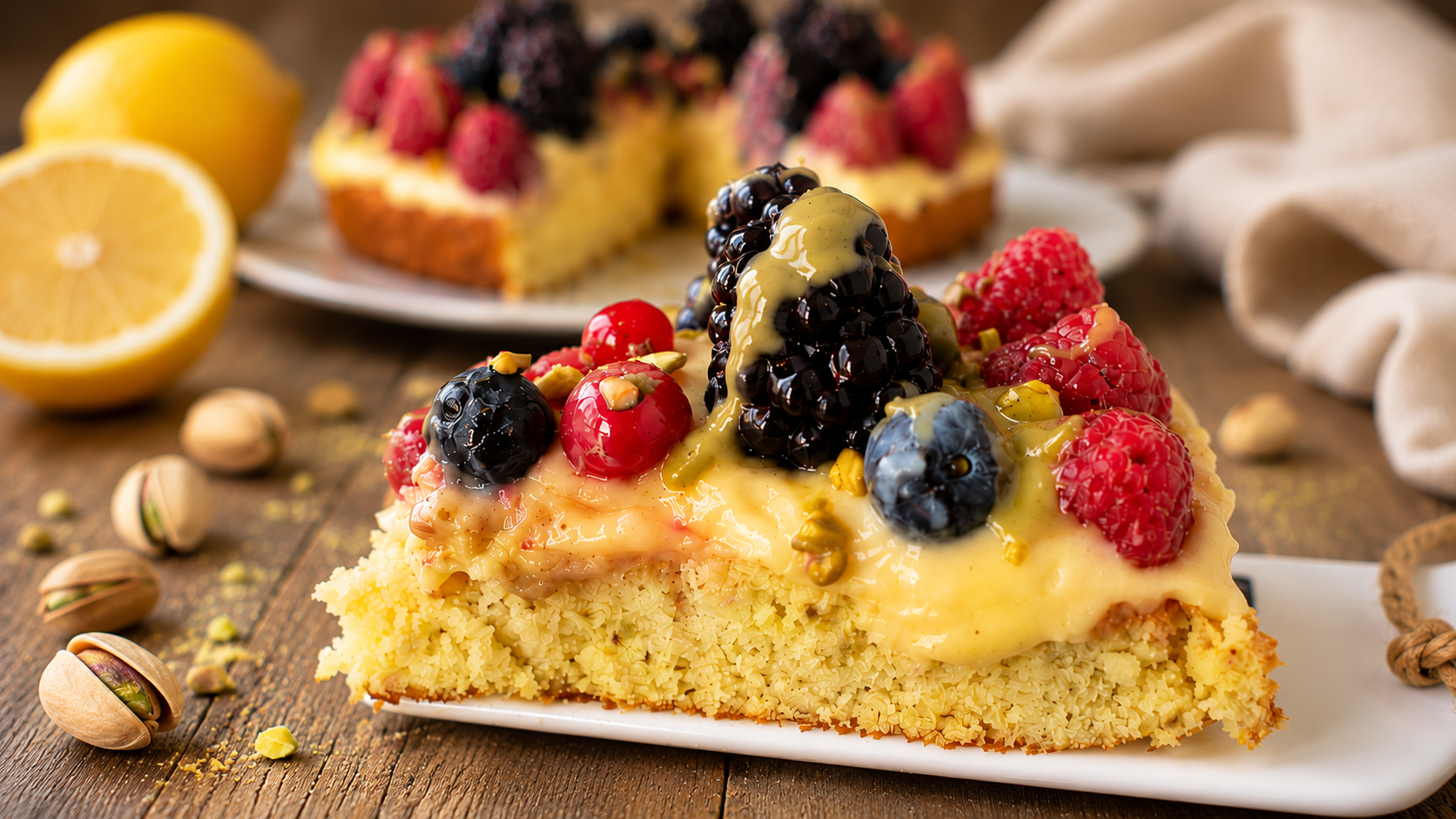 Torta con crema pasticcera e frutti di bosco | Inventaricette
