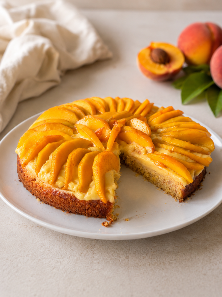 CROSTATA MORBIDA ALLE PESCHE con crema | Inventaricette