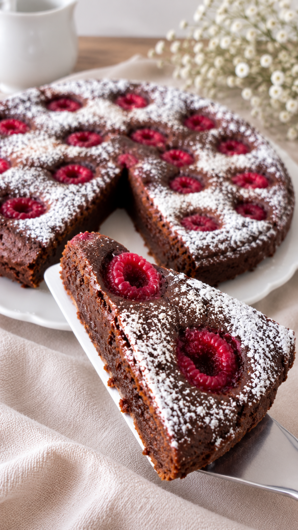 TORTA CACAO E LAMPONI simil brownie umida | Inventaricette