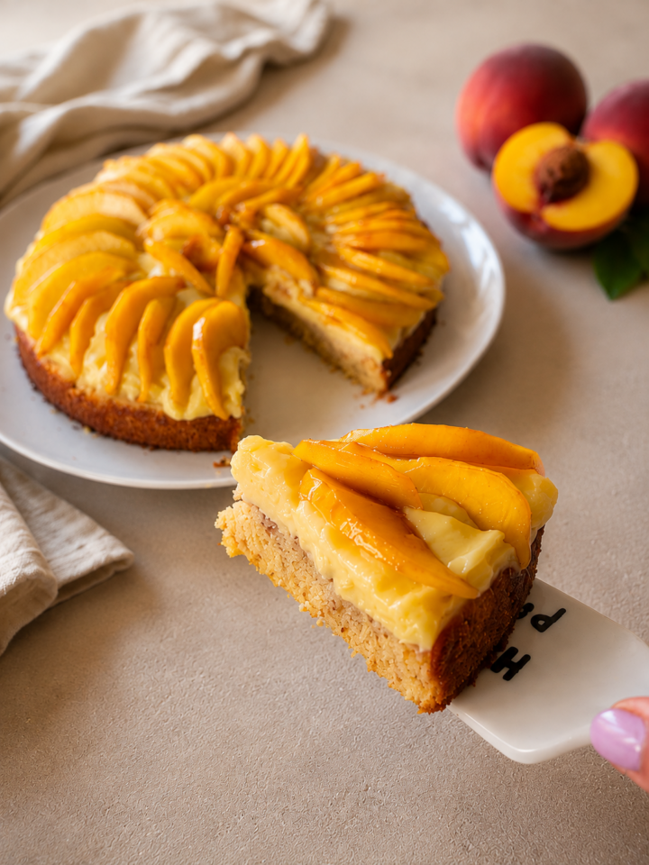 CROSTATA MORBIDA ALLE PESCHE con crema | Inventaricette