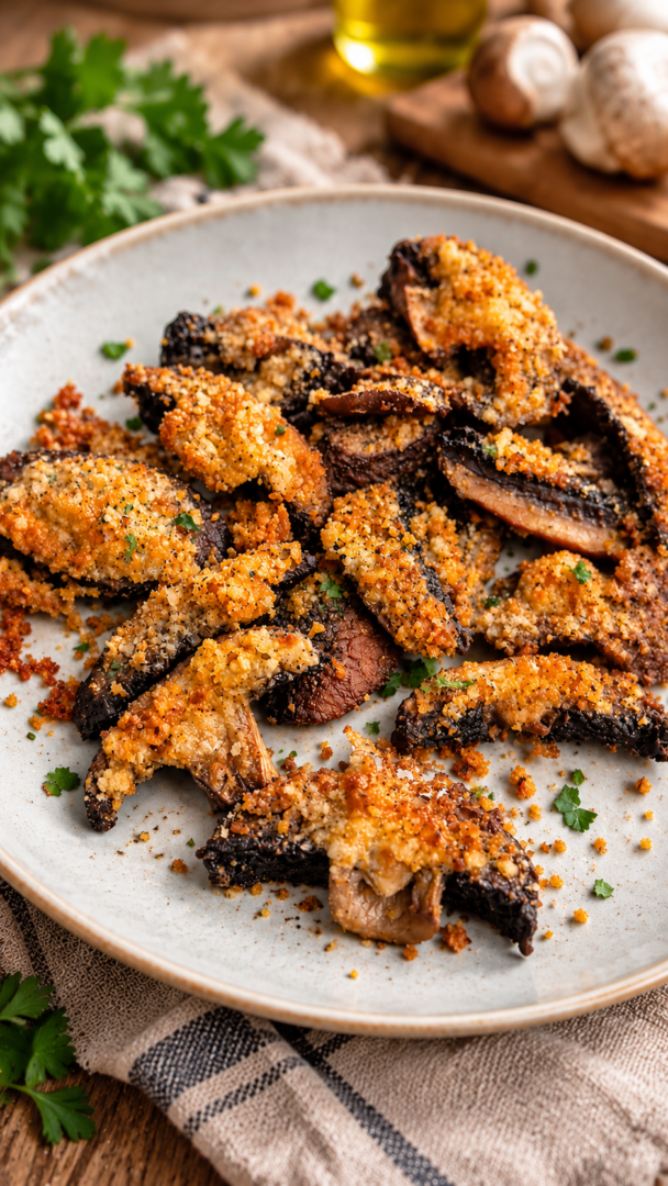 FUNGHI GRATINATI al forno o in friggitrice ad aria | Inventaricette