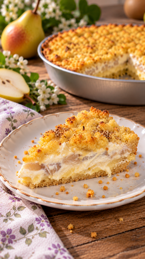 Sbriciolata con ricotta pere e crema pasticcera | Inventaricette