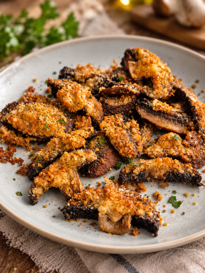 FUNGHI GRATINATI al forno o in friggitrice ad aria | Inventaricette
