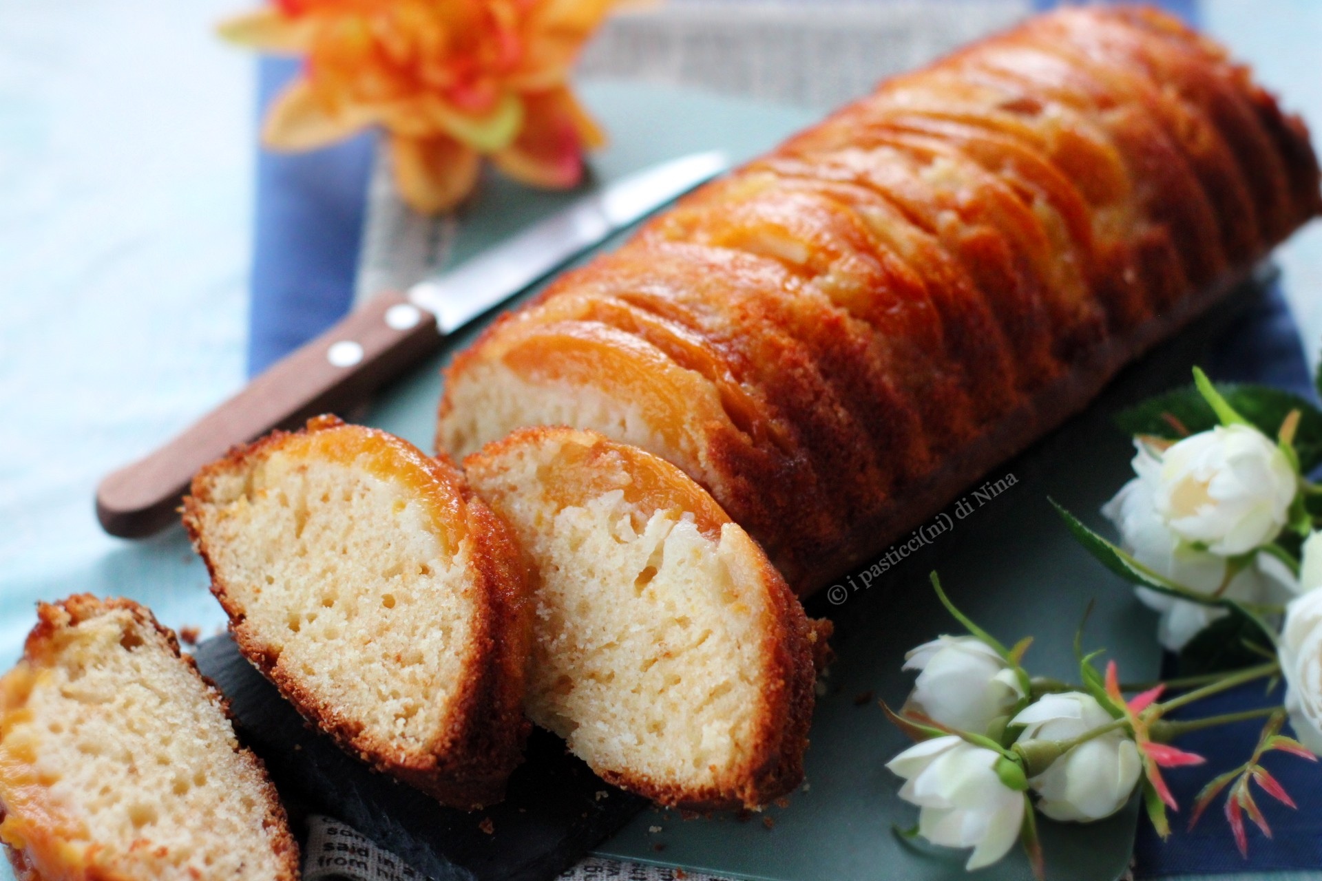 Plumcake rovesciato alle pesche sciroppate ricetta i pasticcini di Nina