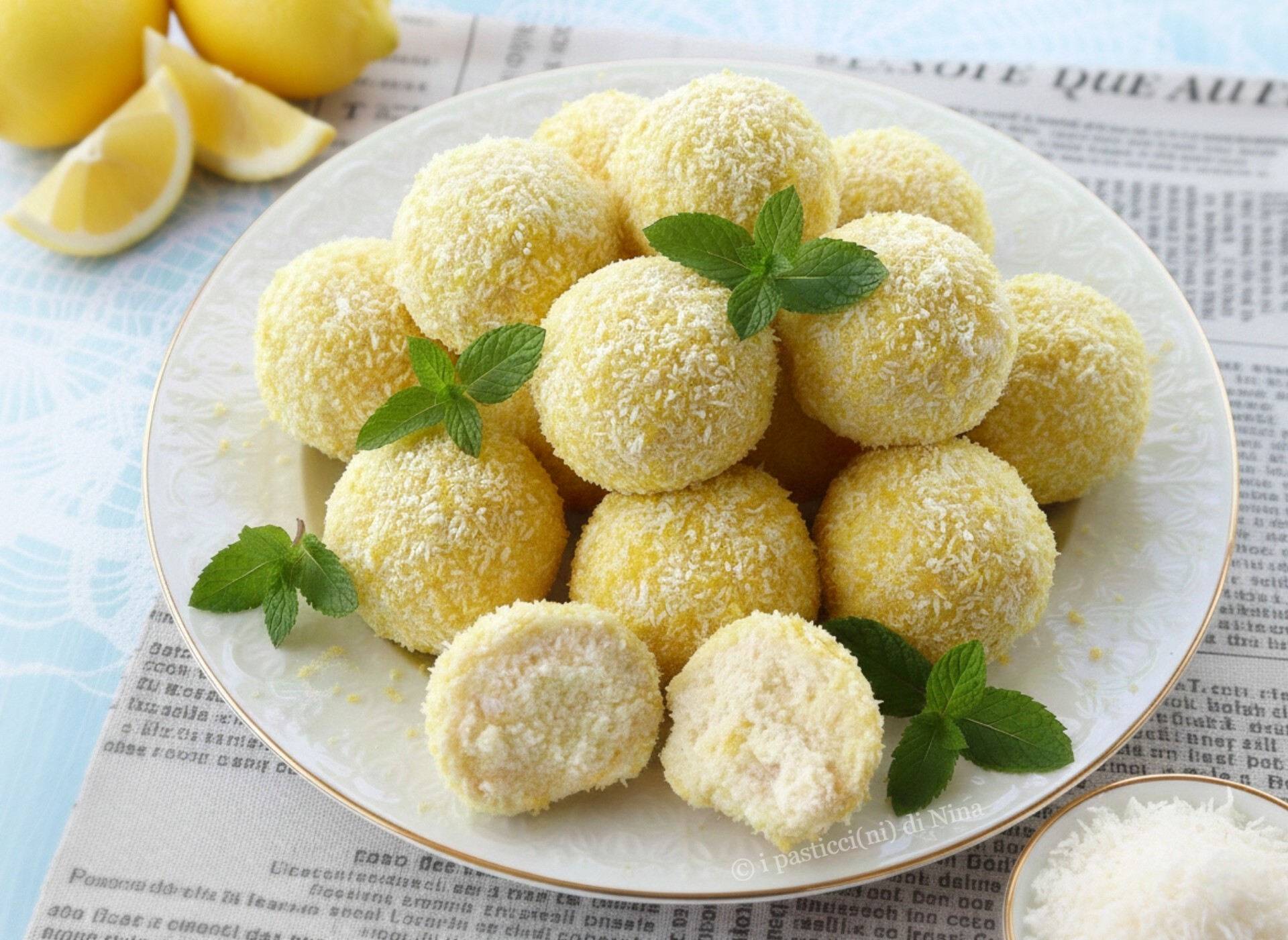 Tartufini al limone e cocco senza cottura i pasticcini di Nina