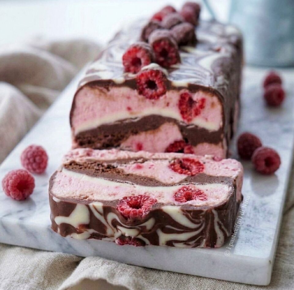 ricetta semifreddo ai lamponi e cioccolato gusto Franuì i pasticcini di Nina