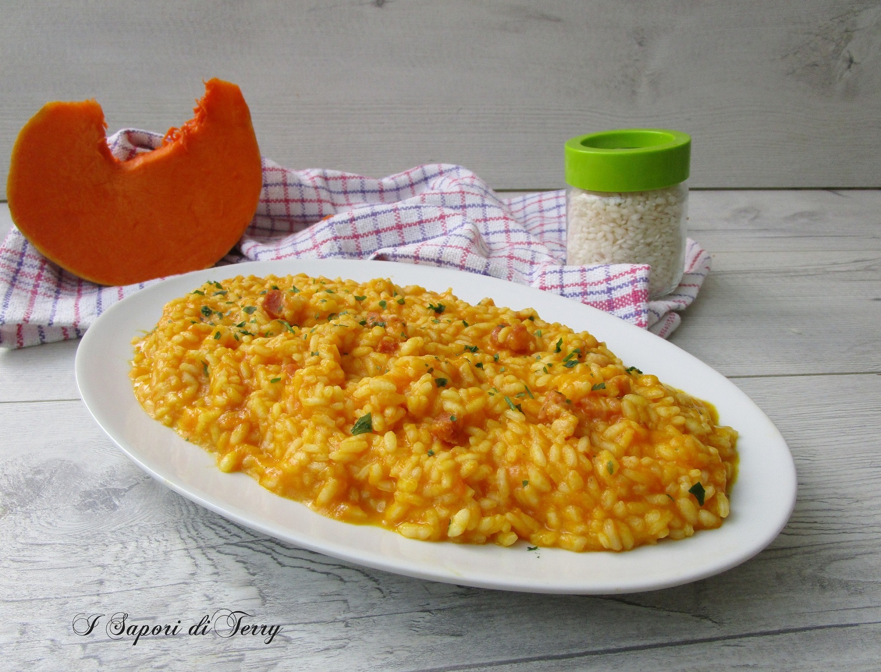 Risotto con zucca e pancetta