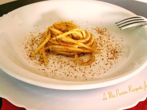 Spaghetti aglio olio e peperoncino con bottarda