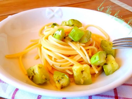 Spaghetti con zucchina siciliana