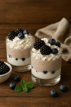 bicchierino keto ricotta e mirtilli