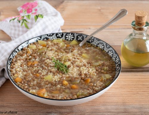 Zuppa di lenticchie, patate e bulgur