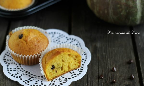 Muffin alla zucca con gocce di cioccolato