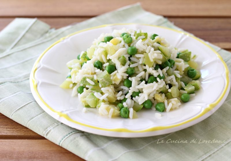 riso freddo con zucchine e piselli