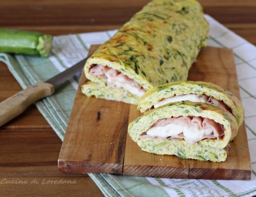 Rotolo di zucchine con prosciutto e mozzarella