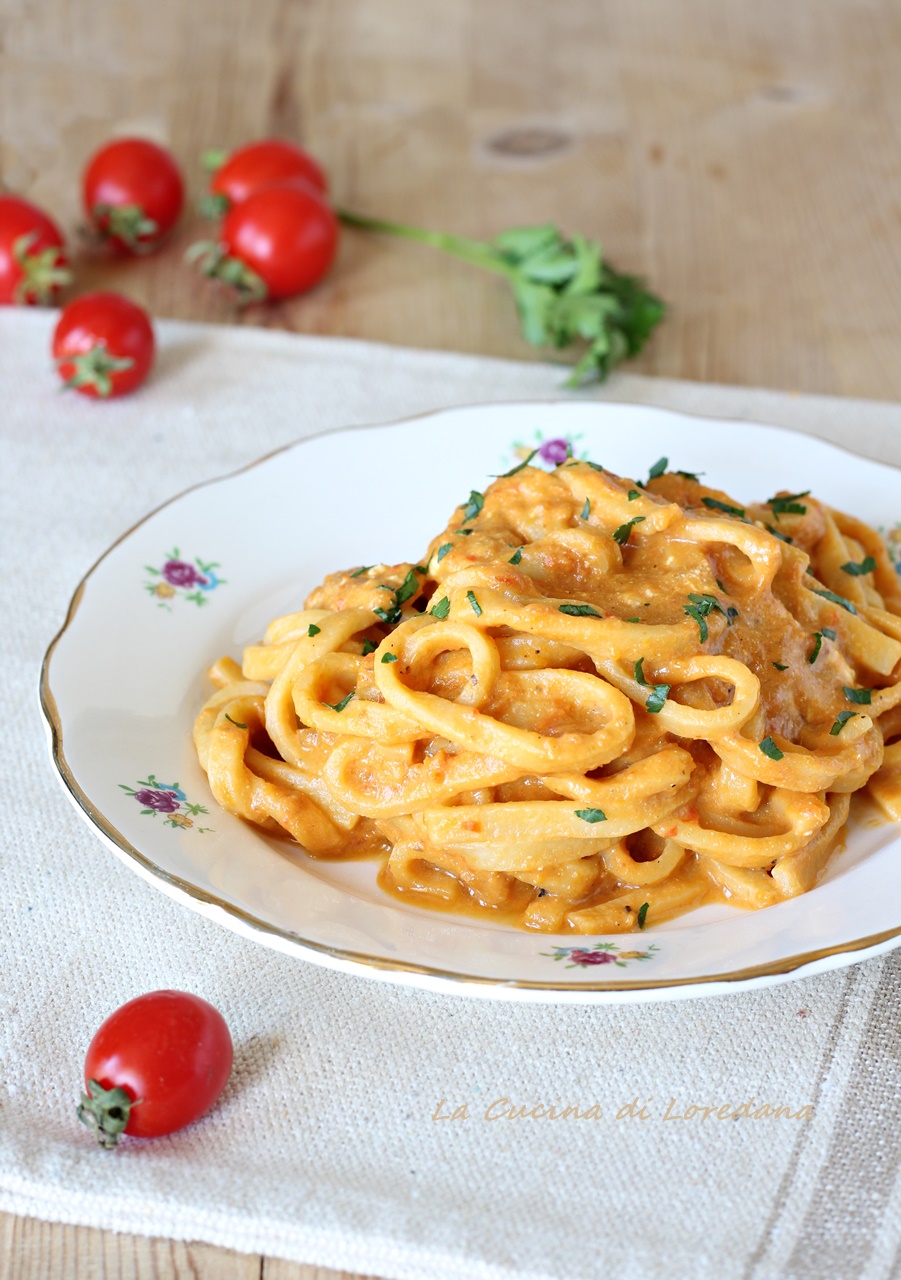 tagliolini con crema di peperoni