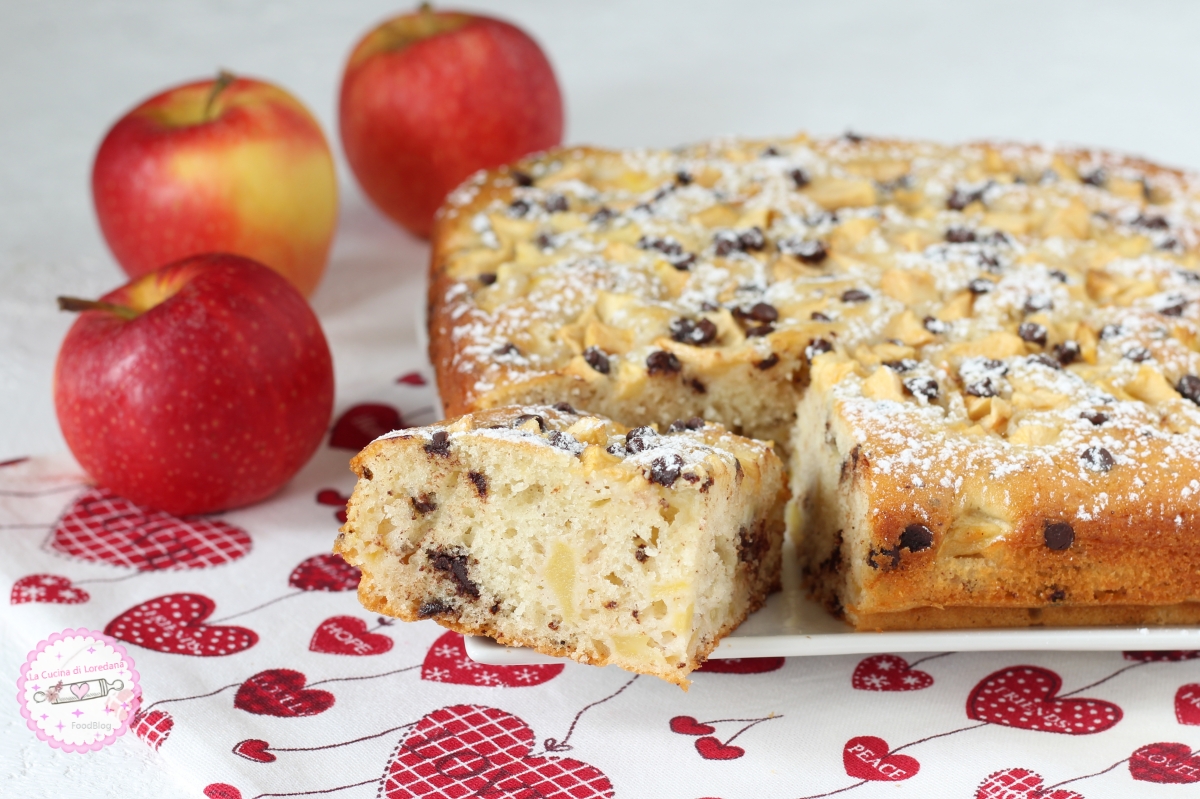torta yogurt mele e cioccolato