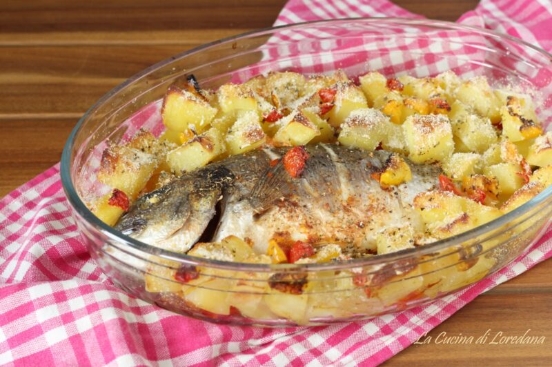 orata al forno con patate