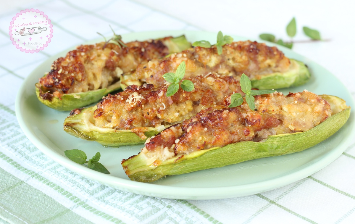 zucchine ripiene con salsiccia