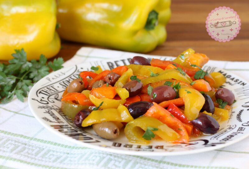 peperoni in padella con olive