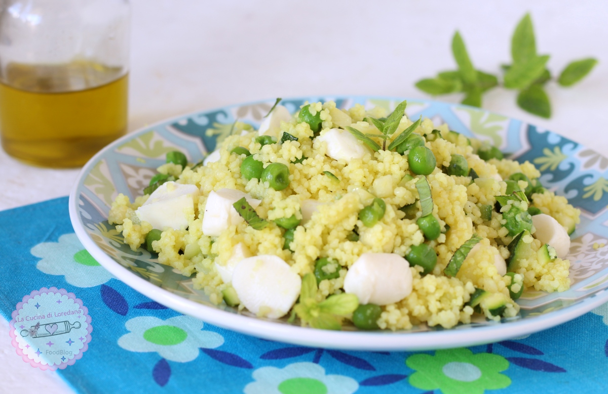 cous cous con piselli e zucchine