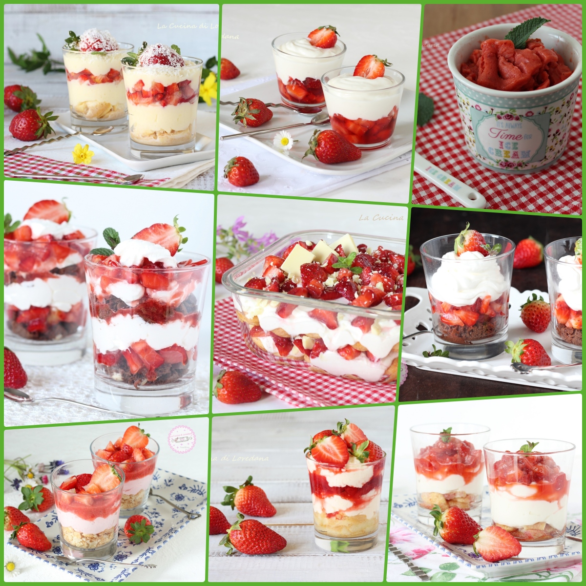 dolci al cucchiaio con le fragole