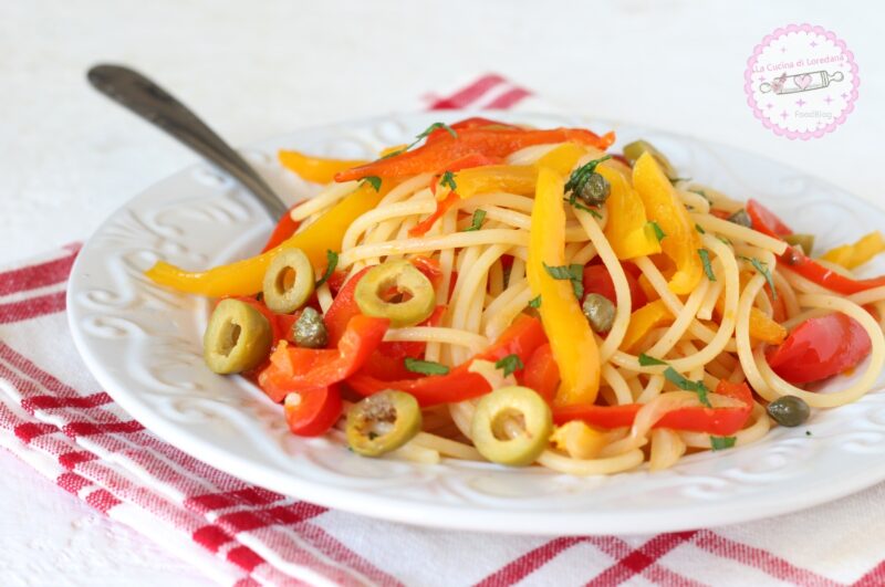 spaghetti con peperoni