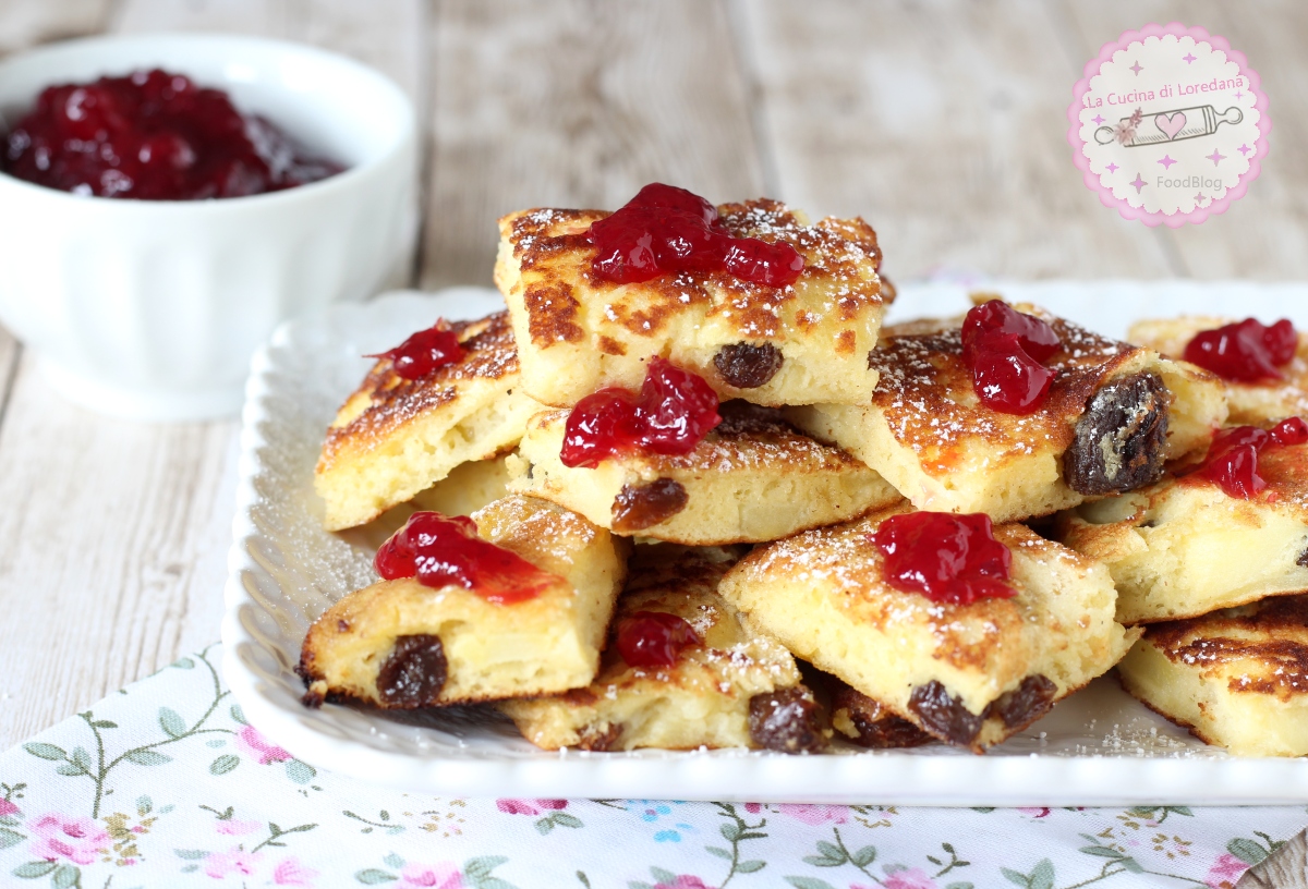 frittata dolce con mele e uvetta