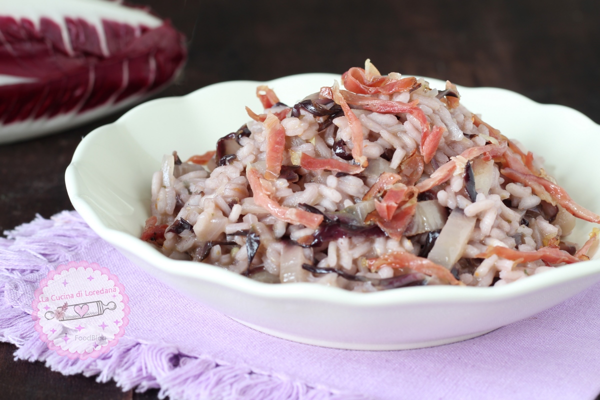 risotto con radicchio e speck